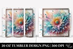 Glossy Sunflower Watercolor Clipart 20 Oz Tumbler Product Image 1