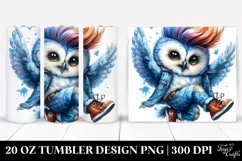 Cute Baby Owl Jumping, 20 Oz Tumbler Product Image 1