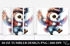 Cute Baby Owl Jumping, 20 Oz Tumbler Product Image 1