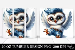 Cute Baby Owl Jumping, 20 Oz Tumbler Product Image 1