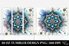 Colorful Blue Glittery Metallic Tumbler Product Image 1