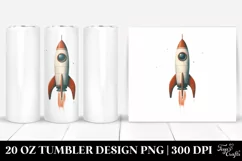 Retro Vintage Rocket Clipart 20 Oz Tumbler Product Image 1