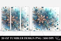 colorful Blue Glittery Background | 20 Oz Tumbler. Product Image 1