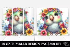 Colorful Whimsical Baby Parrot | 20 Oz Tumbler Product Image 1