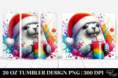 Seal with Santa Hat | 20 oz Tumbler Product Image 1