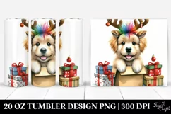 Baby Golden Retriever with Gift Box, Transparent PNG Product Image 1