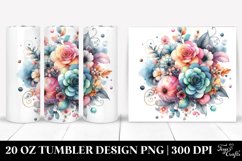 20 Oz Tumbler Sublimation | Colorful Magenta Watercolor Product Image 1