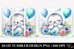 Colorful Baby Seal with Balloons | 20 Oz Tumbler Product Image 1