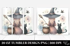 Washed Watercolor Whimsical Witch | 20 oz Tumbler Product Image 1
