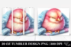 Smiling Baby Chicken on Blanket | 20 Oz Tumbler. Product Image 1
