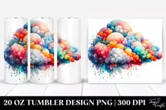Colorful Watercolor Whimsical Vibrant Cloud | 20 Oz Tumbler Product Image 1