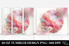Colorful Pink Blue Watercolor Tumbler Product Image 1
