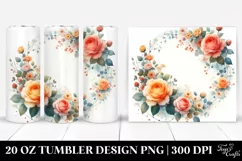 Colorful Floral Frame,Orange Roses | 20 oz Tumbler Product Image 1