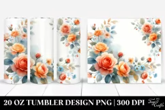 Colorful Floral Frame,Orange Roses | 20 oz Tumbler Product Image 1