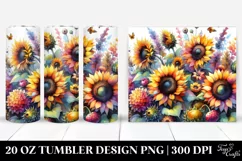Vibrant Sunflower Drawing | 20 oz Tumbler Product Image 1