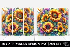 Vibrant Sunflower Drawing | 20 oz Tumbler Product Image 1