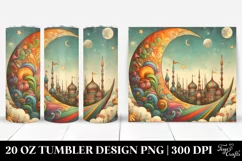 Vintage Postcard Style Colorful Half Moon Whimsical | 20 oz Product Image 1
