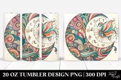 Vintage Postcard Style Colorful Half Moon Whimsical | 20 oz Product Image 1