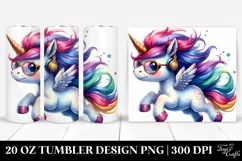 Jumping Cute Unicorn 20 Oz Tumbler Product Image 1
