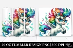 Jumping Cute Unicorn 20 Oz Tumbler Product Image 1