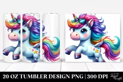 Jumping Cute Unicorn 20 Oz Tumbler Product Image 1