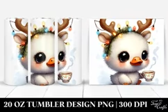 Expressive Swan with Reindeer Horns PNG Product Image 1
