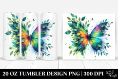 Vibrant Watercolor Butterfly Splashes. 20 Oz Tumbler Design Product Image 1