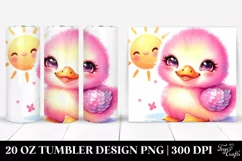 Smiling Baby Duck with Sun | 20 Oz Tumbler. Product Image 1