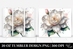 20 Oz Tumbler Sublimation | Shiny Gardenia with Metallic Product Image 1