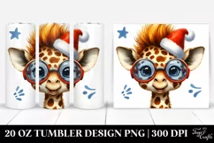 Expressive Baby Giraffe with Crazy Haircut Sublimation PNG Product Image 1