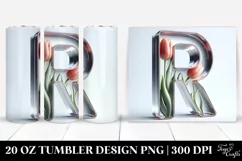 Letter R Shiny Tulip | 20 Oz Tumbler Product Image 1