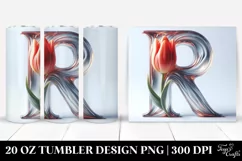 Letter R Shiny Tulip | 20 Oz Tumbler Product Image 1