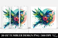 Abstract Vibrant Wood Bird. 20 Oz Tumbler Design Product Image 1