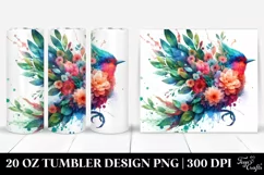 Abstract Vibrant Bird. 20 Oz Tumbler Design Product Image 1