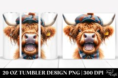 Watercolor Highland Cow Portrait | 20 Oz Tumbler Product Image 1