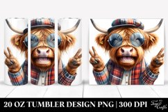 Watercolor Highland Cow Portrait | 20 Oz Tumbler Product Image 1