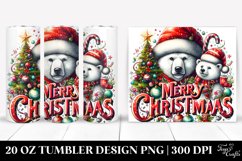 Merry Christmas Polar Bear Clipart 20 Oz Tumbler Product Image 1