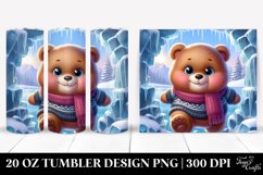 Cute Baby Bear Exiting Ice, Clipart 20 Oz Tumbler Product Image 1