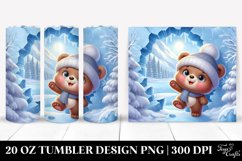Cute Baby Bear Exiting Ice, Clipart 20 Oz Tumbler Product Image 1