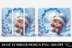 Cute Baby Bear Exiting Ice, Clipart 20 Oz Tumbler Product Image 1