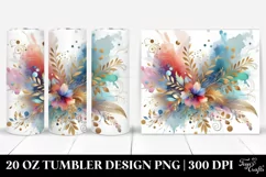 Colorful Gold Watercolor Splash Tumbler Product Image 1