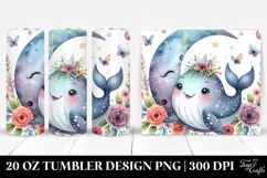 Colorful Whimsical Baby Whale | 20 Oz Tumbler Product Image 1