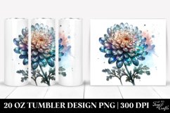 20 Oz Tumbler Sublimation | Shiny Chrysanthemum with Product Image 1