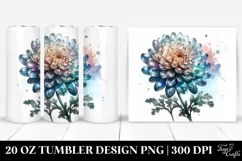 20 Oz Tumbler Sublimation | Shiny Chrysanthemum with Product Image 1