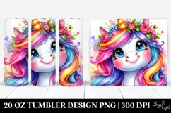 Cute Unicorn Smiling Funny 20 oz Tumbler Product Image 1