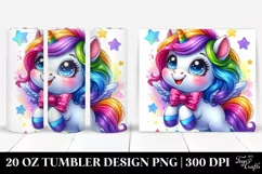 Cute Unicorn Smiling Funny 20 oz Tumbler Product Image 1