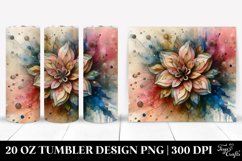 Wooden Petunia Watercolor Clipart 20 Oz Tumbler Product Image 1