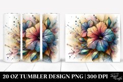 Wooden Petunia Watercolor Clipart 20 Oz Tumbler Product Image 1