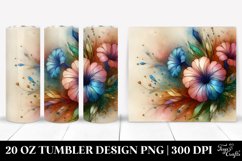 Wooden Petunia Watercolor Clipart 20 Oz Tumbler Product Image 1