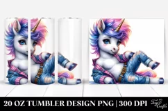 Posing Baby Unicorn with Cool Haircut | 20 oz Tumbler Product Image 1